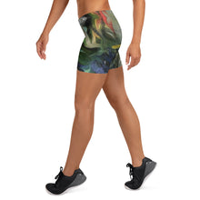 Load image into Gallery viewer, Abstract Fluid Lines of Movement Muted Tones High Fashion Custom Spandex Shorts by The Photo Access