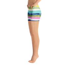 Load image into Gallery viewer, Colorful Oil Paint Stripes Spandex Shorts by The Photo Access