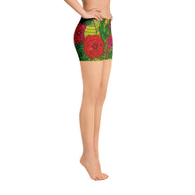 Загрузить изображение в средство просмотра галереи, HAND DRAWN FLORAL SEAMLESS PATTERN SPANDEX SHORTS BY THE PHOTO ACCESS