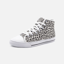 将图片加载到图库查看器,Hand Drawn Labyrinth Unisex High Top Canvas Shoes by The Photo Access