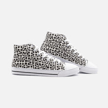 将图片加载到图库查看器,Hand Drawn Labyrinth Unisex High Top Canvas Shoes by The Photo Access