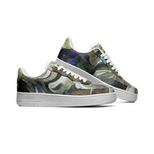 Load image into Gallery viewer, Abstract Fluid Lines of Movement Muted Tones Unisex Low Top Leather Sneakers by The Photo Access