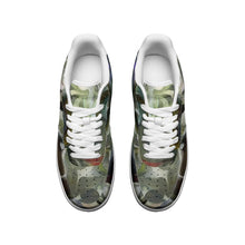 Load image into Gallery viewer, Abstract Fluid Lines of Movement Muted Tones Unisex Low Top Leather Sneakers by The Photo Access