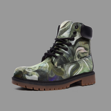 Load image into Gallery viewer, Abstract Fluid Lines of Movement Muted Tones Casual Leather Lightweight boots TB by The Photo Access