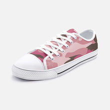 Load image into Gallery viewer, Pink Camouflage Unisex Low Top Canvas Shoes by The Photo Access