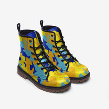 将图片加载到图库查看器,Yellow Blue Neon Camouflage Casual Leather Lightweight boots MT by The Photo Access
