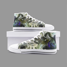 将图片加载到图库查看器,Abstract Fluid Lines of Movement Muted Tones Unisex High Top Canvas Shoes by The Photo Access