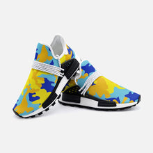 将图片加载到图库查看器,Yellow Blue Neon Camouflage Unisex Lightweight Sneaker S-1 by The Photo Access