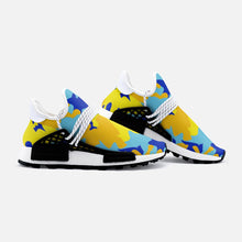 将图片加载到图库查看器,Yellow Blue Neon Camouflage Unisex Lightweight Sneaker S-1 by The Photo Access
