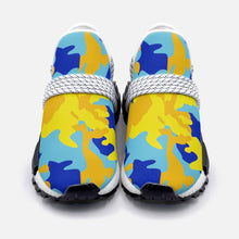 将图片加载到图库查看器,Yellow Blue Neon Camouflage Unisex Lightweight Sneaker S-1 by The Photo Access