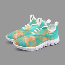Load image into Gallery viewer, Aqua & Gold Modern Artistic Digital Pattern Unisex Lightweight Sneaker City Runner by The Photo Access