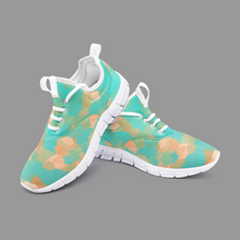 Load image into Gallery viewer, Aqua & Gold Modern Artistic Digital Pattern Unisex Lightweight Sneaker City Runner by The Photo Access