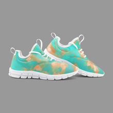 Load image into Gallery viewer, Aqua & Gold Modern Artistic Digital Pattern Unisex Lightweight Sneaker City Runner by The Photo Access