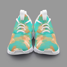 Load image into Gallery viewer, Aqua & Gold Modern Artistic Digital Pattern Unisex Lightweight Sneaker City Runner by The Photo Access
