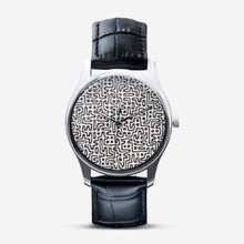 Загрузить изображение в средство просмотра галереи, Hand Drawn Labyrinth Classic Fashion Unisex Print Silver Quartz Watch Dial by The Photo Access