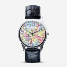 Load image into Gallery viewer, Colorful Neo Memphis Geometric Pattern Classic Fashion Unisex Print Silver Quartz Watch Dial by The Photo Access
