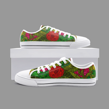 गैलरी व्यूवर में इमेज लोड करें, Hand Drawn Floral Seamless Pattern Skirt Unisex Low Top Canvas Shoes by The Photo Access