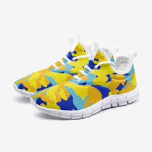 Load image into Gallery viewer, Yellow Blue Neon Camouflage Unisex Lightweight Sneaker City Runner by The Photo Access