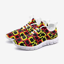 Load image into Gallery viewer, Abstract Red & Yellow Geometric Unisex Lightweight Sneaker City Runner by The Photo Access