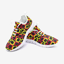 Load image into Gallery viewer, Abstract Red & Yellow Geometric Unisex Lightweight Sneaker City Runner by The Photo Access