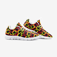 Load image into Gallery viewer, Abstract Red & Yellow Geometric Unisex Lightweight Sneaker City Runner by The Photo Access