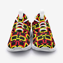 Load image into Gallery viewer, Abstract Red & Yellow Geometric Unisex Lightweight Sneaker City Runner by The Photo Access