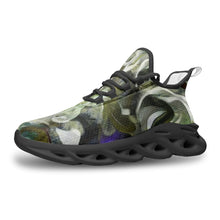 Load image into Gallery viewer, Abstract Fluid Lines of Movement Muted Tones Unisex Bounce Mesh Knit Sneakers by The Photo Access