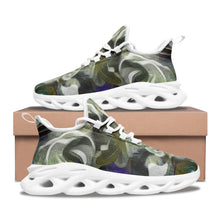 Load image into Gallery viewer, Abstract Fluid Lines of Movement Muted Tones Unisex Bounce Mesh Knit Sneakers by The Photo Access