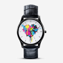Load image into Gallery viewer, Ink Stains Classic Fashion Unisex Print Black Quartz Watch by The Photo Access