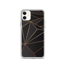 Load image into Gallery viewer, Abstract Black Polygon with Gold Line iPhone Case by The Photo Access
