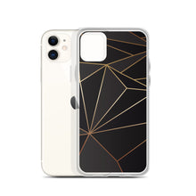 Load image into Gallery viewer, Abstract Black Polygon with Gold Line iPhone Case by The Photo Access
