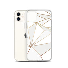Load image into Gallery viewer, Abstract White Polygon with Gold Line iPhone Case by The Photo Access