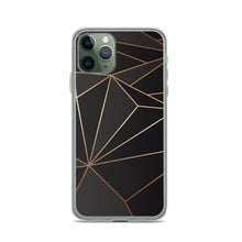 Load image into Gallery viewer, Abstract Black Polygon with Gold Line iPhone Case by The Photo Access