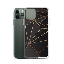Load image into Gallery viewer, Abstract Black Polygon with Gold Line iPhone Case by The Photo Access
