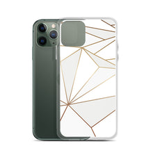 Load image into Gallery viewer, Abstract White Polygon with Gold Line iPhone Case by The Photo Access
