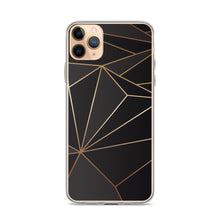 Load image into Gallery viewer, Abstract Black Polygon with Gold Line iPhone Case by The Photo Access