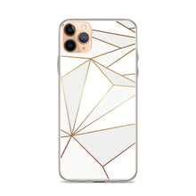Load image into Gallery viewer, Abstract White Polygon with Gold Line iPhone Case by The Photo Access