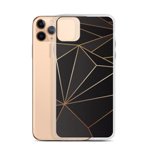 Load image into Gallery viewer, Abstract Black Polygon with Gold Line iPhone Case by The Photo Access