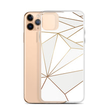 Load image into Gallery viewer, Abstract White Polygon with Gold Line iPhone Case by The Photo Access