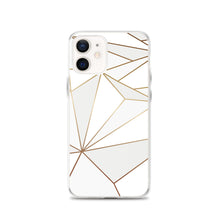 Load image into Gallery viewer, Abstract White Polygon with Gold Line iPhone Case by The Photo Access