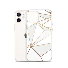 Load image into Gallery viewer, Abstract White Polygon with Gold Line iPhone Case by The Photo Access