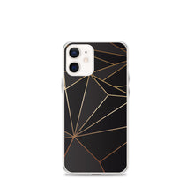 Load image into Gallery viewer, Abstract Black Polygon with Gold Line iPhone Case by The Photo Access