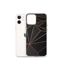 Load image into Gallery viewer, Abstract Black Polygon with Gold Line iPhone Case by The Photo Access