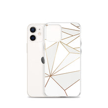 Load image into Gallery viewer, Abstract White Polygon with Gold Line iPhone Case by The Photo Access