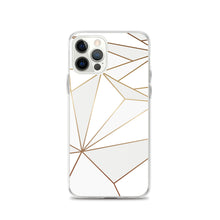 Load image into Gallery viewer, Abstract White Polygon with Gold Line iPhone Case by The Photo Access