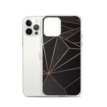 Load image into Gallery viewer, Abstract Black Polygon with Gold Line iPhone Case by The Photo Access