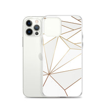 Load image into Gallery viewer, Abstract White Polygon with Gold Line iPhone Case by The Photo Access