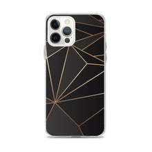Load image into Gallery viewer, Abstract Black Polygon with Gold Line iPhone Case by The Photo Access
