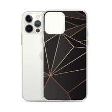 Load image into Gallery viewer, Abstract Black Polygon with Gold Line iPhone Case by The Photo Access