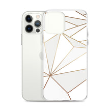Load image into Gallery viewer, Abstract White Polygon with Gold Line iPhone Case by The Photo Access